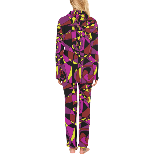 Multicolor Abstract Design S2020 Women's Long Pajama Set