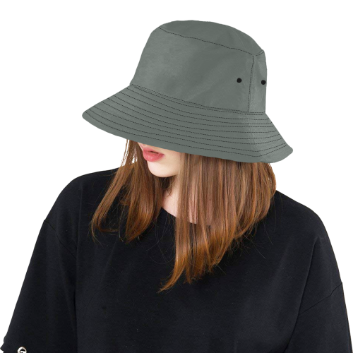 military style grey color All Over Print Bucket Hat