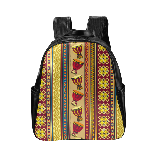 Traditional Africa Border Wallpaper Pattern 4 Multi-Pockets Backpack (Model 1636)
