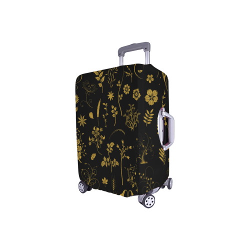 Ethno Floral Elements Pattern Gold 1 Luggage Cover/Small 18"-21"