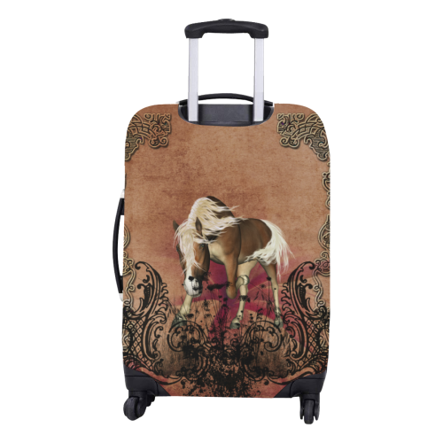 Amazing horse with flowers Luggage Cover/Medium 22"-25"