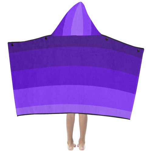Purple stripes Kids' Hooded Bath Towels