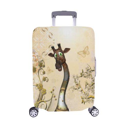 Funny steampunk giraffe Luggage Cover/Medium 22"-25"