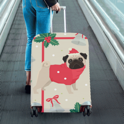 Christmas Pug Pattern Luggage Cover/Large 26"-28"