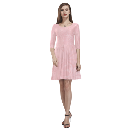Mandys Pink Azaleas Tethys Half-Sleeve Skater Dress(Model D20)