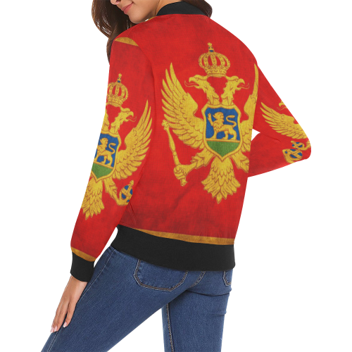 montenegro All Over Print Bomber Jacket for Women (Model H19)