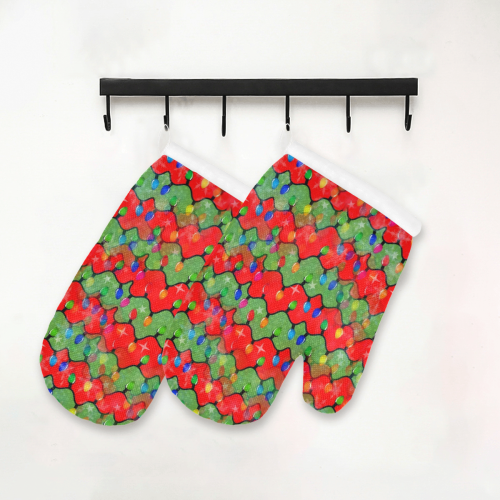 Christmas Lights 2 by Nico Bielow Oven Mitt (Two Pieces)