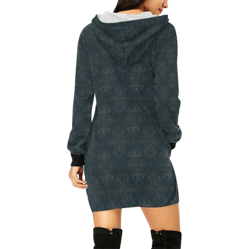 Wall Flower in Potter's Clay High Drama by Al All Over Print Hoodie Mini Dress (Model H27)