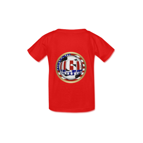Sports Patriotic USA Soccer Ball Red Kid's  Classic T-shirt (Model T22)