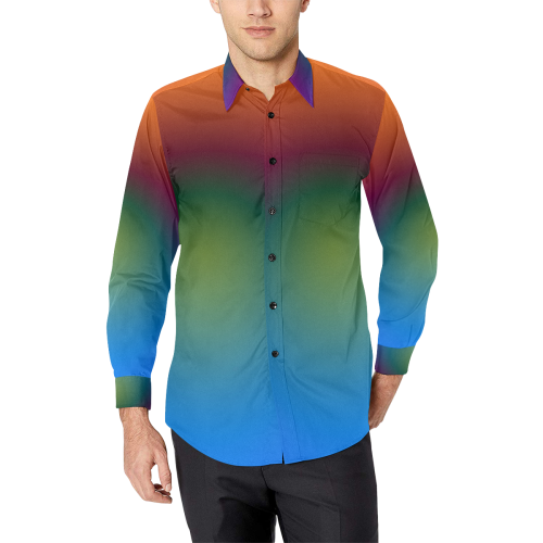Big Rich Spectrum by Aleta Men's All Over Print Casual Dress Shirt (Model T61)