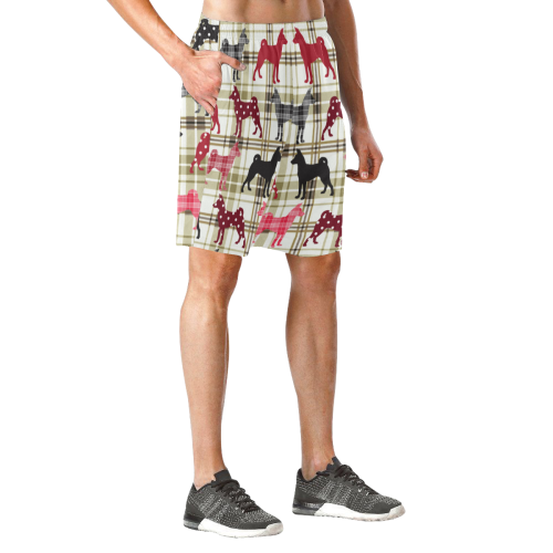 Basenji Men's All Over Print Elastic Beach Shorts (Model L20)