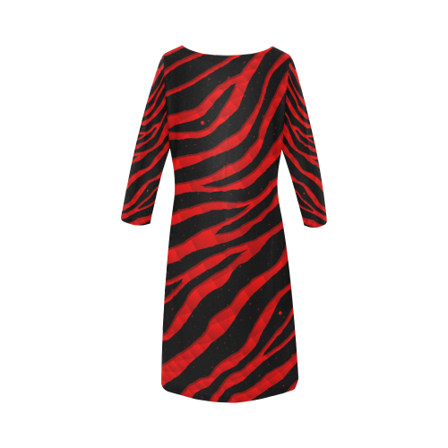 Ripped SpaceTime Stripes - Red Round Collar Dress (D22)