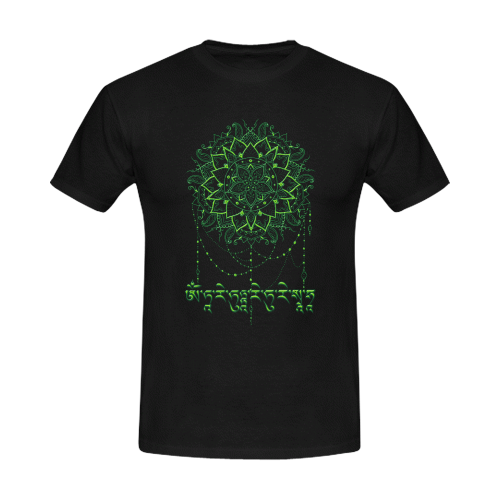 Mandala with Green Tara Mantra Men's Slim Fit T-shirt (Model T13)