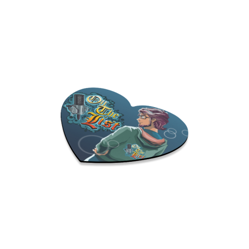 On The List Eddie Warner Logo Jacket Heart Shaped Coaster Anime Heart Coaster