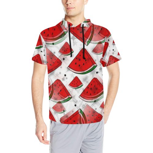 Melon by Nico Bielow All Over Print Short Sleeve Hoodie for Men (Model H32)