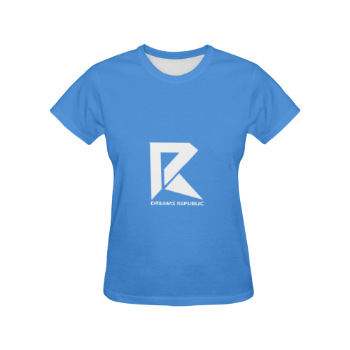 T-Shirt for Women(Blue and White) All Over Print T-Shirt for Women (USA Size) (Model T40)