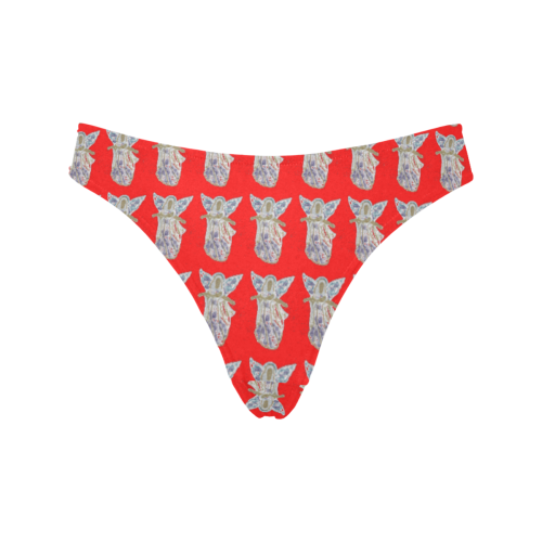 Red Christmas Angel Thong Women's All Over Print Thongs (Model L30)
