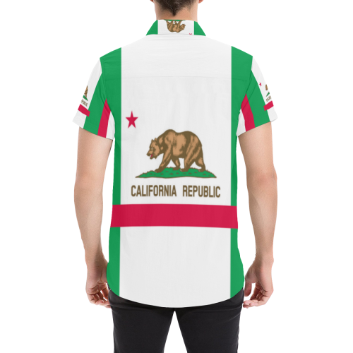 CALIFORNIA Men's All Over Print Short Sleeve Shirt/Large Size (Model T53)