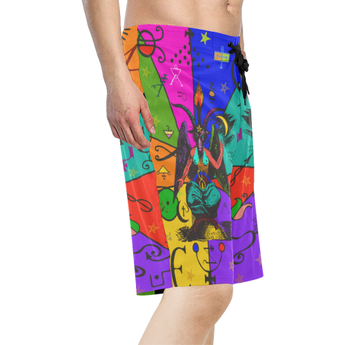 Awesome Baphomet Popart Men's All Over Print Board Shorts (Model L16)