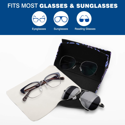 Retro Psychedelic Ultraviolet Pattern Custom Foldable Glasses Case