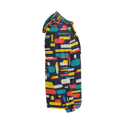 Colorful Rectangles All Over Print Full Zip Hoodie for Men/Large Size (Model H14)