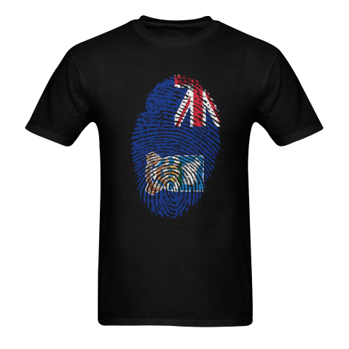 Falkland Flag Fingerprint Men's T-Shirt in USA Size (Two Sides Printing)