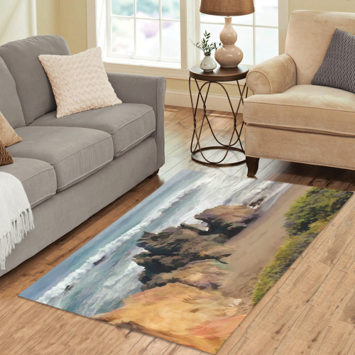 Golden Boulders at Entry to Cambria Beach Area Rug 5'x3'3''