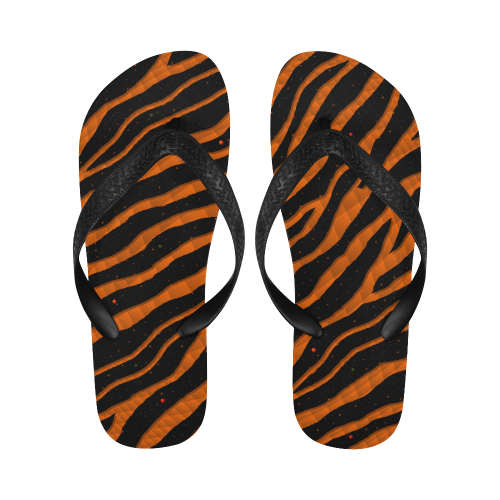 Ripped SpaceTime Stripes - Orange Flip Flops for Men/Women (Model 040)