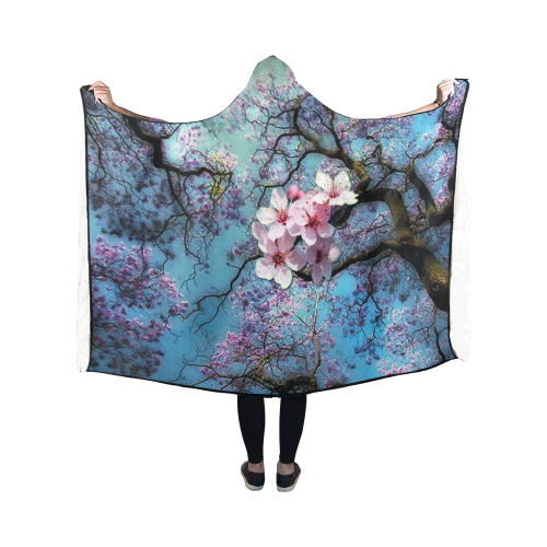 Cherry blossomL Hooded Blanket 50''x40''