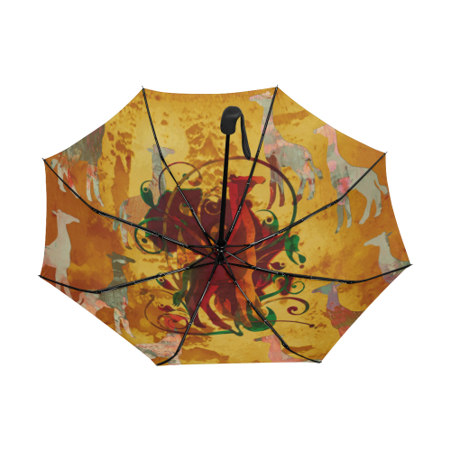 Magic Africa Giraffes Ornaments grunge Anti-UV Auto-Foldable Umbrella (Underside Printing) (U06)