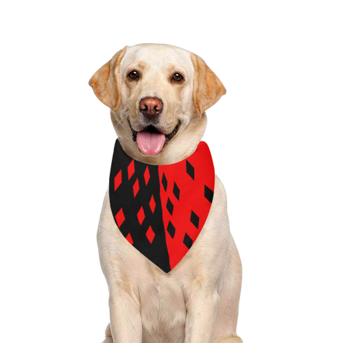 Red & Black Harlequin Pet Dog Bandana/Large Size