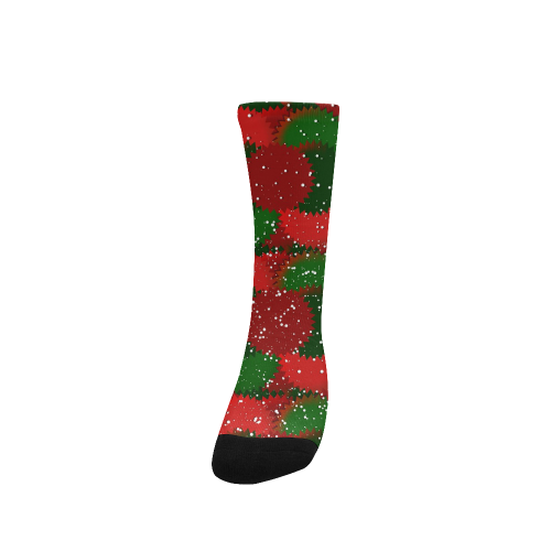 Christmas Snow Red and Green Custom Socks for Women