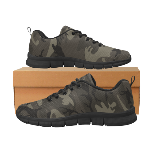 Camo Grey Men's Breathable Running Shoes (Model 055)