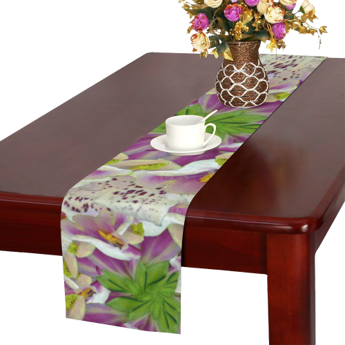 Digitalis Purpurea Flowers Table Runner 14x72 inch