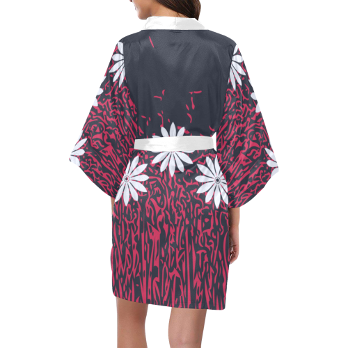 Navy Blazer & Fiery Coral Kimono Robe