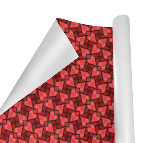 Love Red Hearts Pattern Gift Wrapping Paper 58"x 23" (1 Roll)