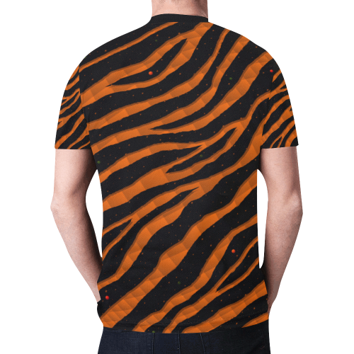Ripped SpaceTime Stripes - Orange New All Over Print T-shirt for Men/Large Size (Model T45)