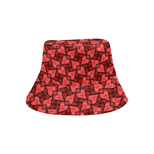 Red Hearts Love Pattern All Over Print Bucket Hat for Men