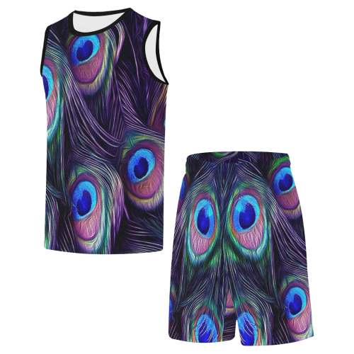 Peacock Feather All Over Print Basketball Uniform