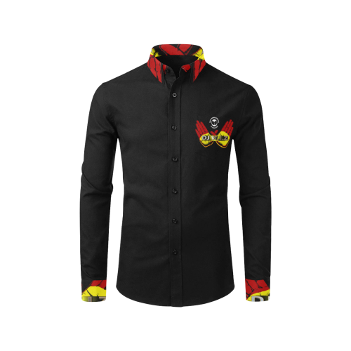 DJ W.I.Z BLACK Button Down Men's All Over Print Casual Dress Shirt (Model T61)