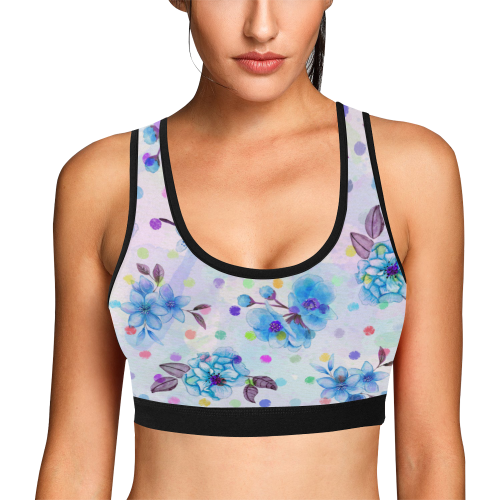 Watercololor Pink Blossoms Wallpaper Trend 2 Women's All Over Print Sports Bra (Model T52)