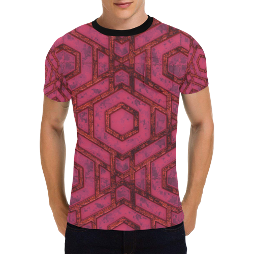 Hexed Men's All Over Print T-Shirt with Chest Pocket (Model T56)