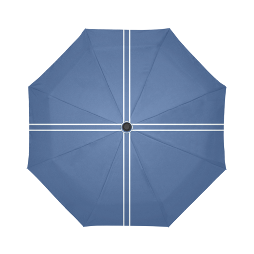 Classic Blue 'Faux Button' Auto-Foldable Umbrella (Model U04)