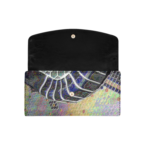 hexagon ceramic tile rainbow colors Women's Flap Wallet (Model 1707)
