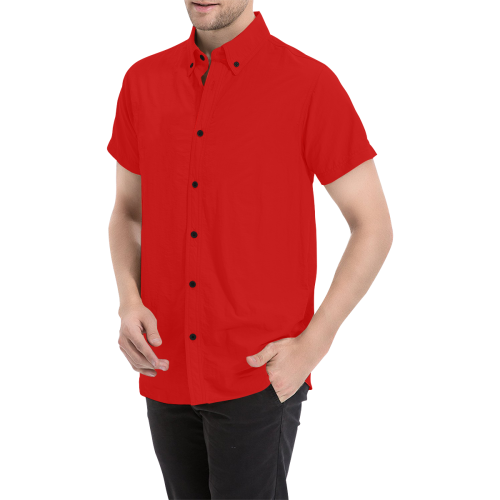 Red by Artdream Men's All Over Print Short Sleeve Shirt (Model T53)