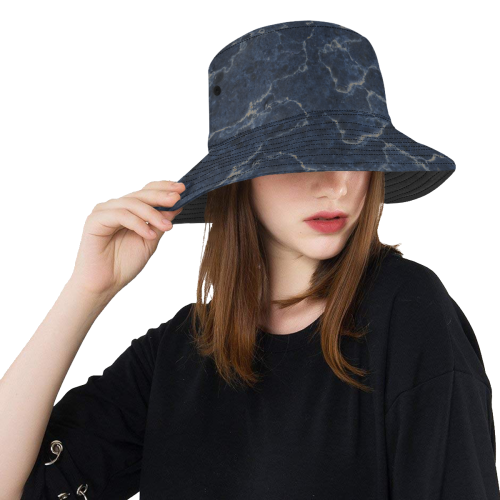 Marble Blue All Over Print Bucket Hat