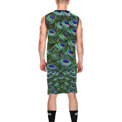 Peacock Feathers All Over Print Basketball Uniform