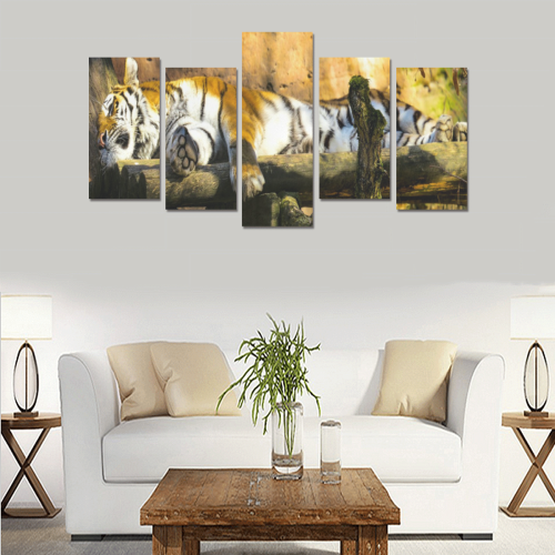 Tiger Panoramic Canvas Print Sets E (No Frame)