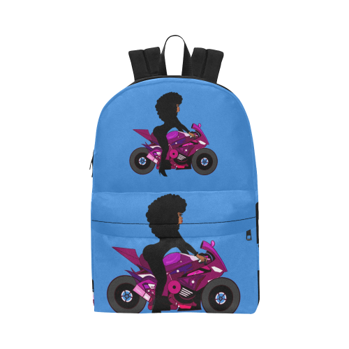 Rider Biker Female Blue Unisex Classic Backpack (Model 1673)