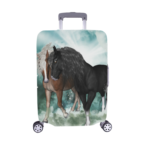 The wonderful couple horses Luggage Cover/Medium 22"-25"